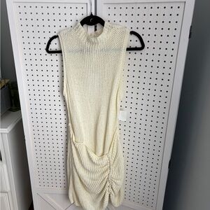 Torn by Ronny Kobo Cream Knit Midi Dress